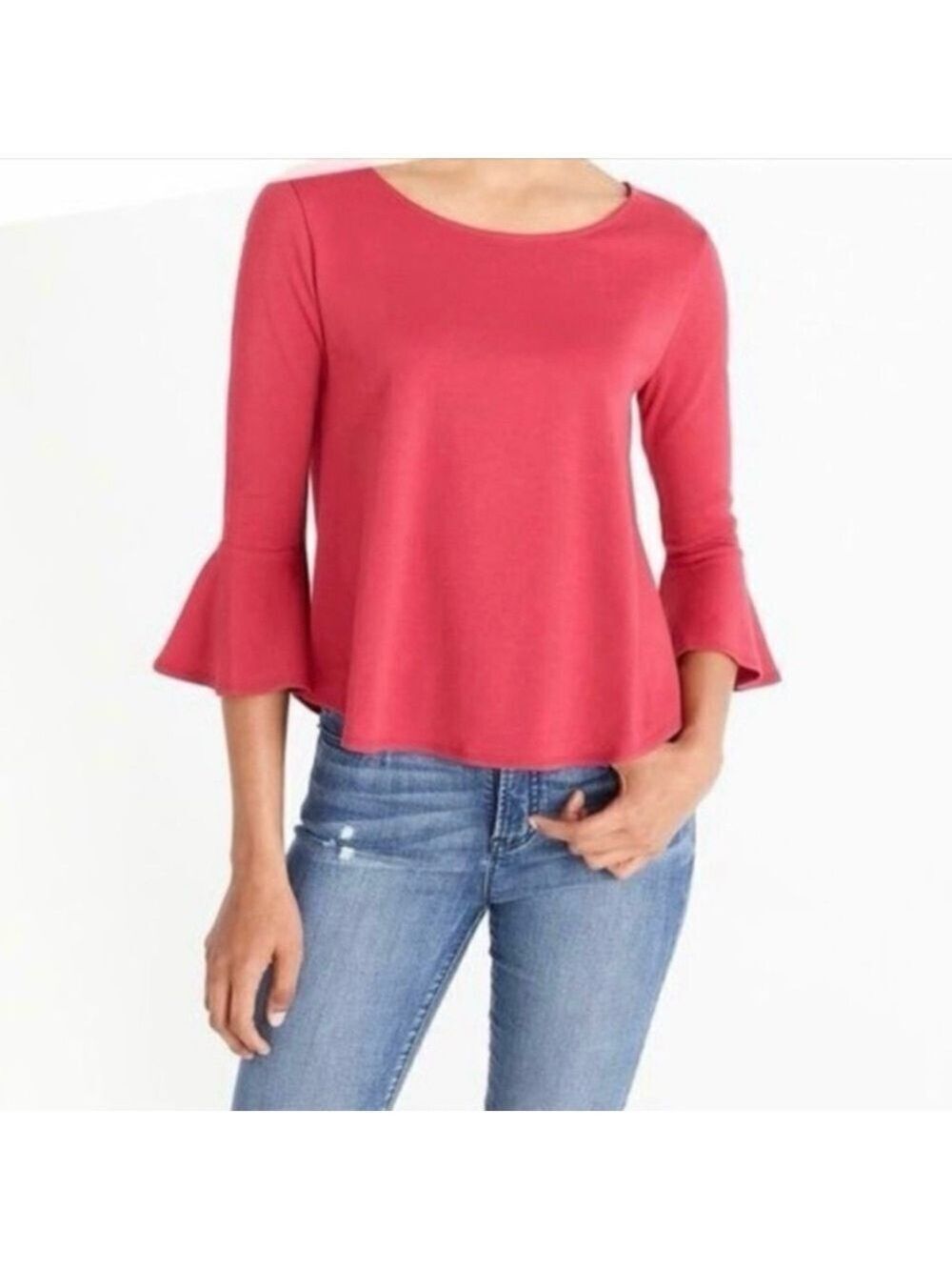 J.Crew Mercantile Red Bell Sleeve Cotton Top Medium